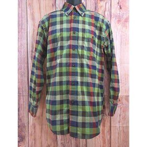 Orvis Mens Multicolor Plaid Long Sleeve Button-Up Shirt Medium
